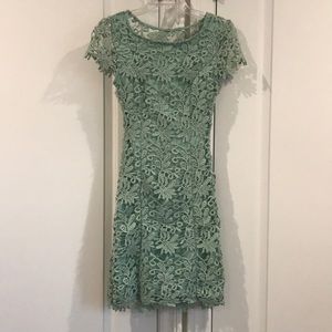 Mint crochet lace dress